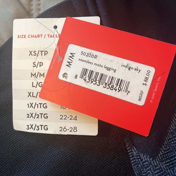 SPANX Seamless moto legging Indigo Sky. Size M Tummy Control Legging - Picture 9 of 9